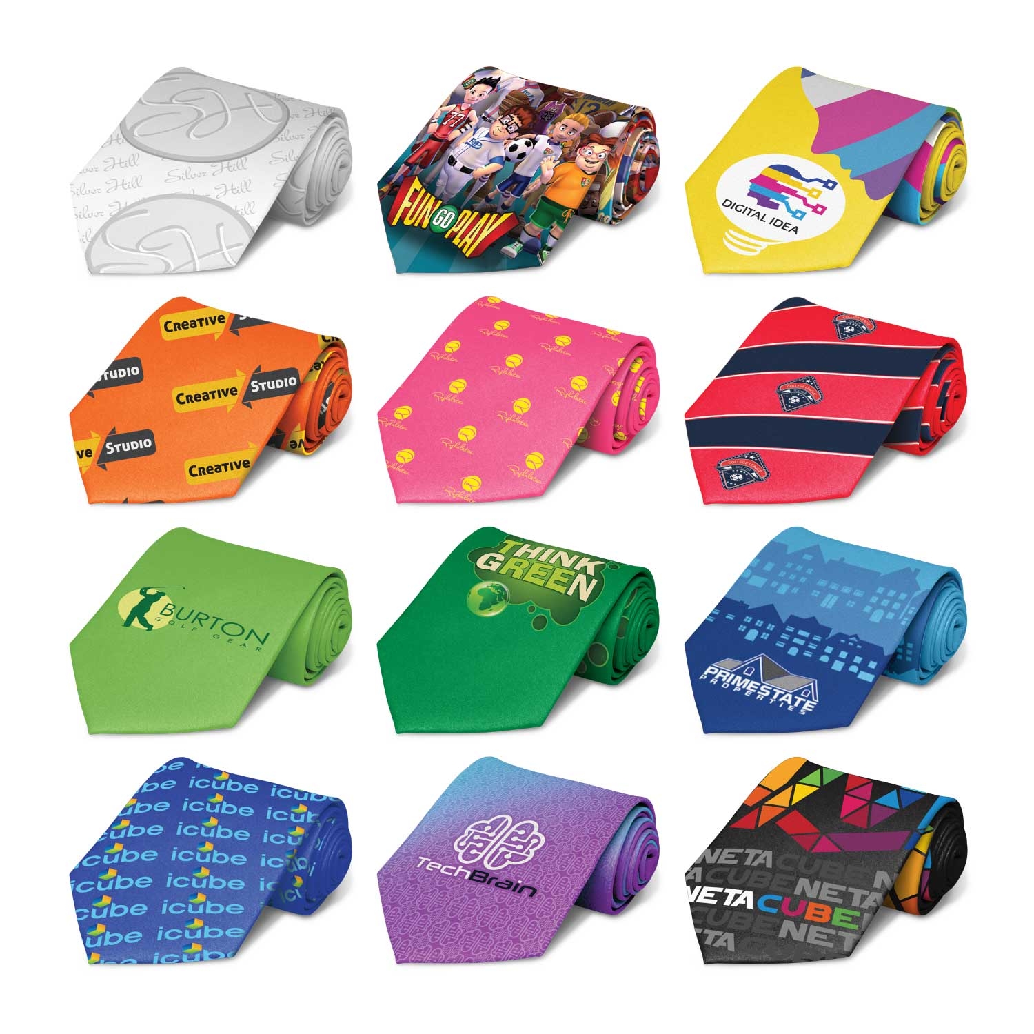 Custom made promotional tie